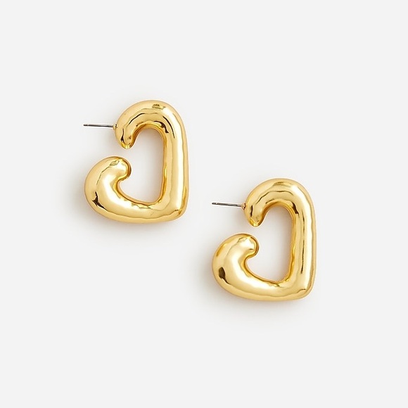 J Crew Heart hoop earrings BX283 - Picture 1 of 2